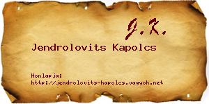 Jendrolovits Kapolcs névjegykártya